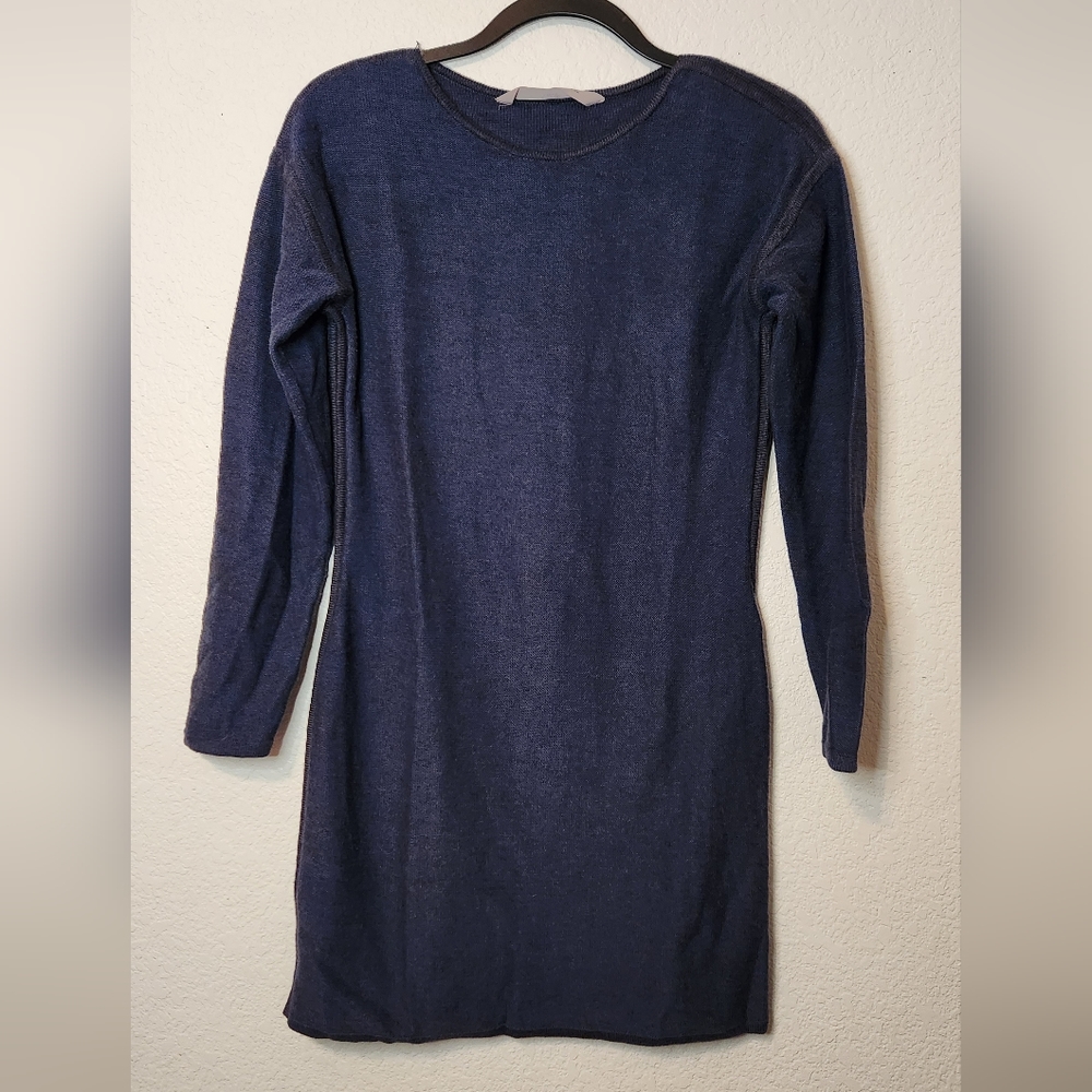 Athleta Retreat Blue Knit Sweater Dress, Size S